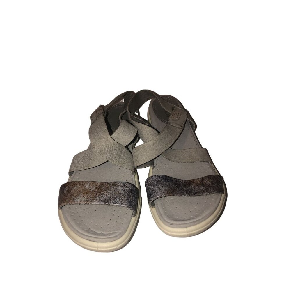Ecco Womens Damara Crisscross Wild Dove Leather Strappy Sandals Size 10